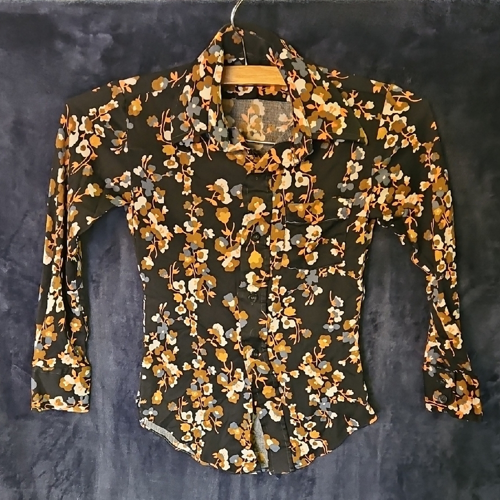 Vintage Floral Long Sleeve Kids Blouse